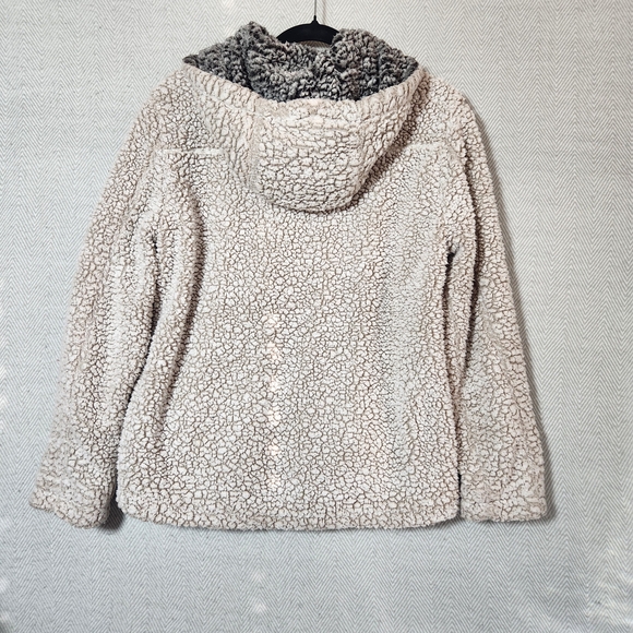 Altar'd State Size Small Cozy Cream Sherpa Jacket With Hood - Picture 2 of 11